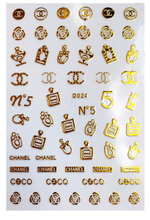 D024 CHANEL Brand Logo 3D Nail Art Sticker 6 colors available
