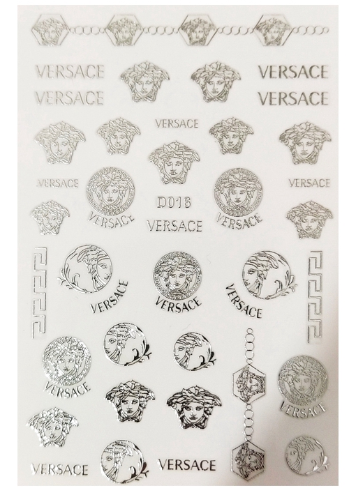 D016 VERSACE 6 colors available Brand Logo 3D Nail Art Sticker