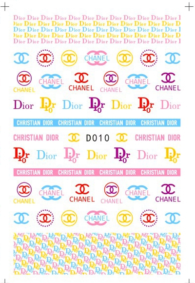 D010 Brand Logo 3D Nail art sticker