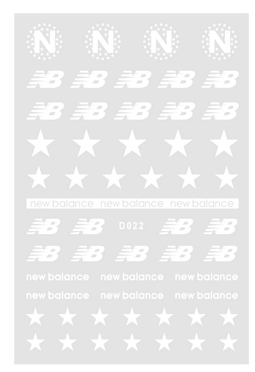 D022 NB New Balance 6 colors available Brand Logo 3D Nail Art Sticker