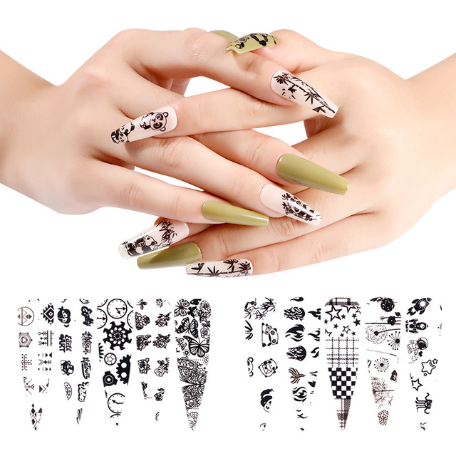 Nail Leopard Marble Love Nail Star Transfer Sticker