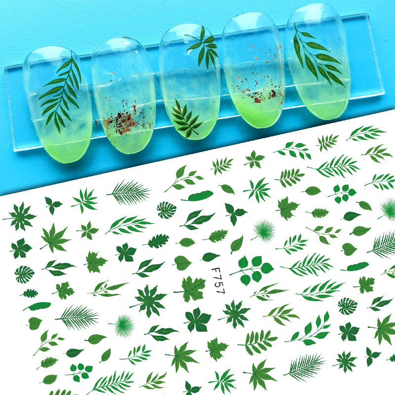 F757 Leaf Self-adhesive Nail Sticker 2021 New