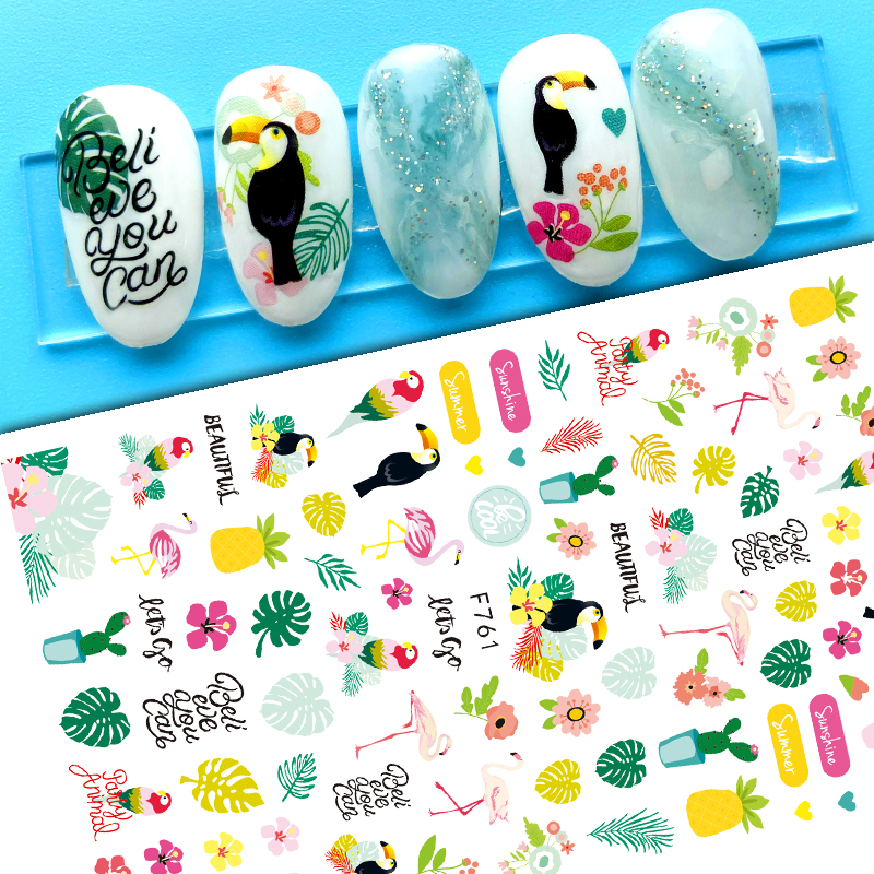 F761 Leaf Self-adhesive Nail Sticker 2021 New