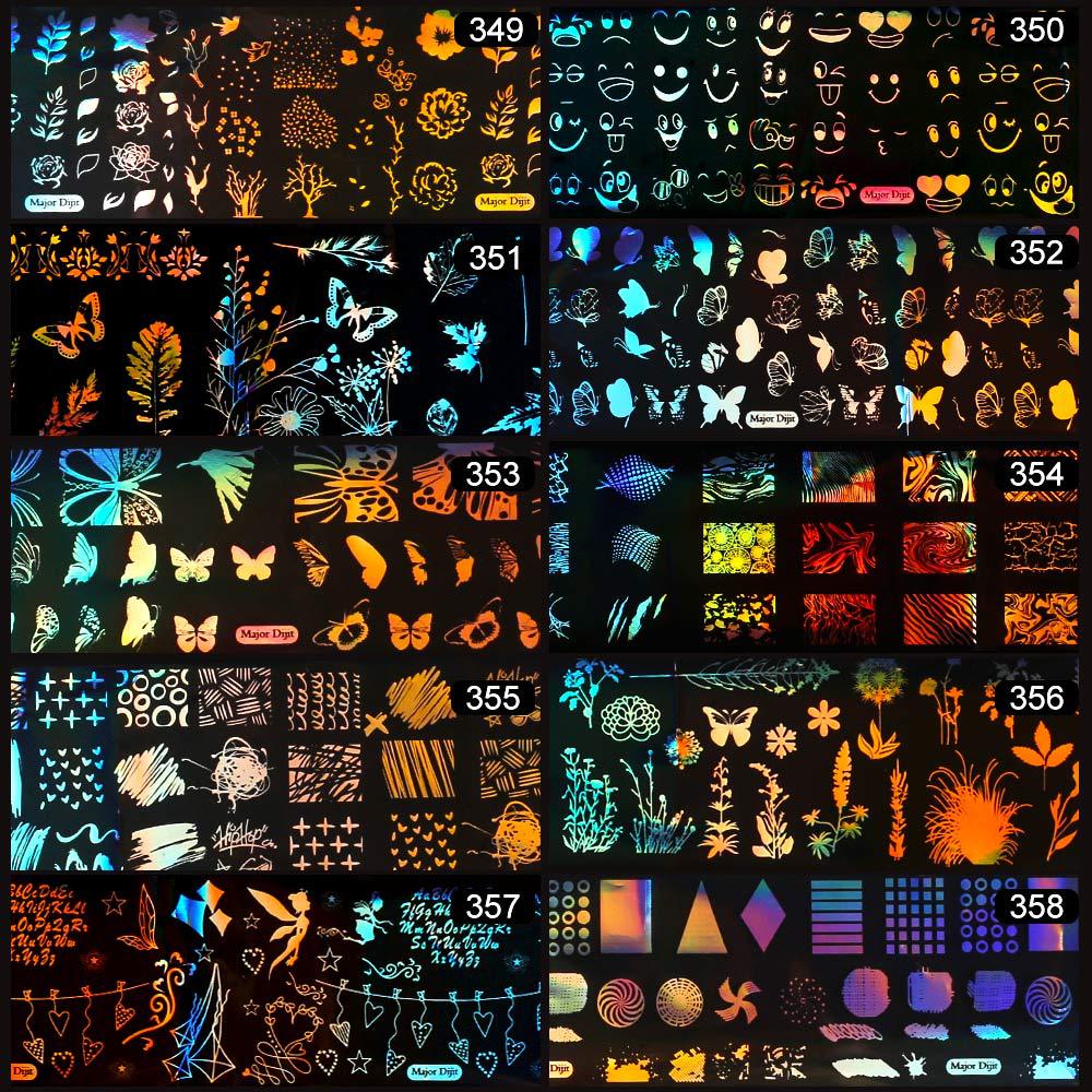 2020 New Laser Punk Butterfly Leaf Shape Multi-element Nail Transfer Foil