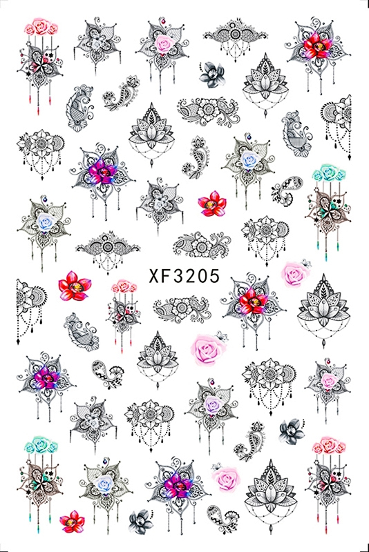 XF3205 3D Nail Art Sticker
