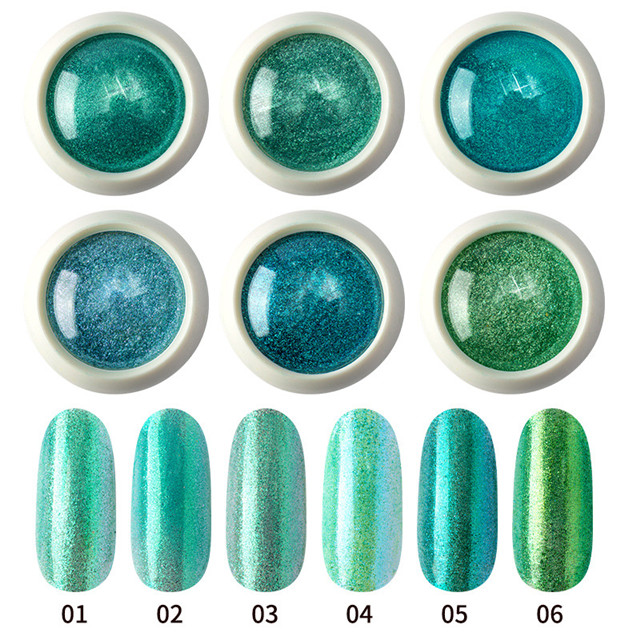 Super Bright Solid Color Electroplating Magic Mirror Nail Powder Set