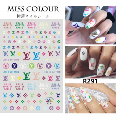 R291 LV Brand Logo 3D Nail Art Sticker