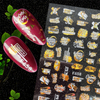 F654-F661 Gold And White Color Summer 3D Nail Sticker 