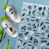 F654-F661 white And black Color Summer 3D Nail Sticker 