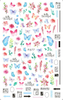 F677 Rose Flower Gardon Butterfly Self-adhesive Nail Art Sticker