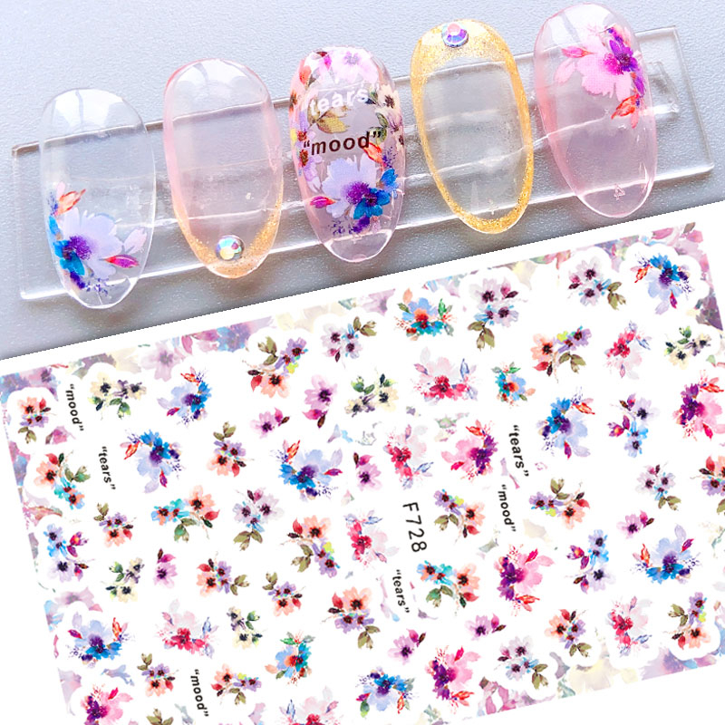 F728 Flower Self-adhesive Nail Sticker 2021 New