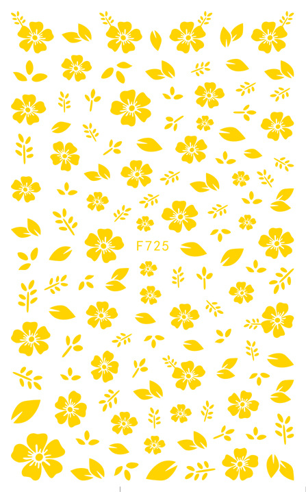 F724-F727 2021New White Gold Color Self-adhesive Nail Sticker