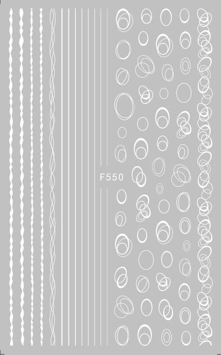F550 4 Colors Gold Silver Black White 3D Self Adhesive Nail Art Sticker
