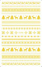 F598 The Hallowmas 3D Self Adhesive Nail Art Sticker Gold Silver 2 colors available
