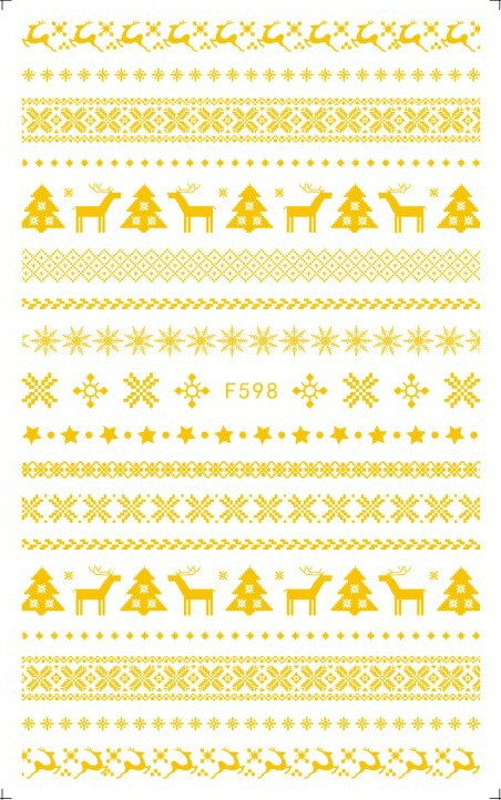 F598 The Hallowmas 3D Self Adhesive Nail Art Sticker Gold Silver 2 colors available