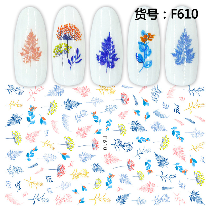F610 The Autumn Fall season 3D Self Adhesive Nail Art Sticker 