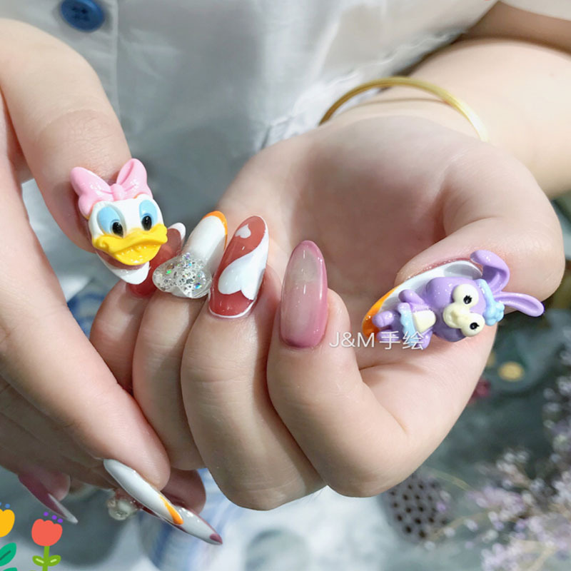 Cartoon Style Donald Duck Micky Daisy Nail Decoration