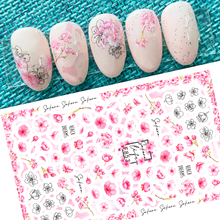 F853 DIY Design 3D Self Adhesive Spring Flowers Nail Art Sticker