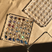 Acrylic Transparent Empty Rhinestone Nail Decoration Storage Box with magent For Salon Use
