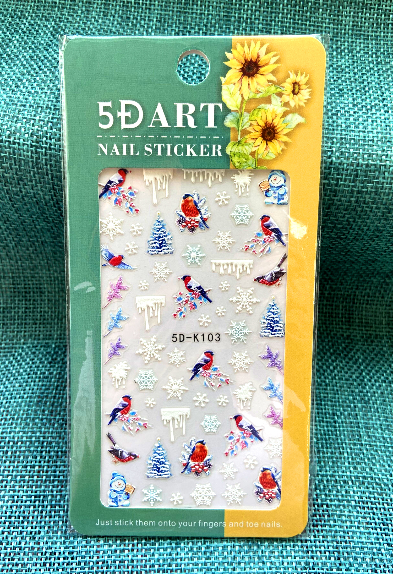 Merry Christmas 5D Embossed Nail Sticker