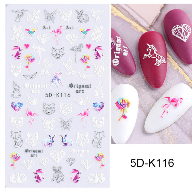 5D Embossed Nail Sticker