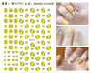 WG791-808 Cute Smile Face Colorful Heart Sunflower Nail Sticker