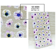 5D Embossed Spring Flowder Nail sticker