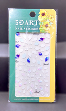 5D Embossed Leaf petal Nail sticker