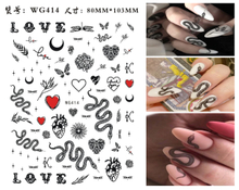 WG409-416 Graffiti Adhesive Nail Sticker
