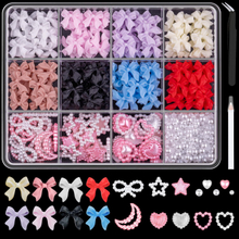 Amazon Hot Sales Popular Nail Decoration Pearl Bowknot Butterfly Nail Accessories 