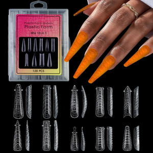 120pcs/box 10 in 1 Snake Pattern Extended Armor Model Nail Tips