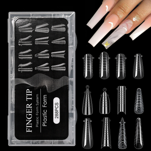 288pcs/box Mixed Design Extended Armor Model Plastic Form System Nail Tips 