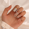 Bow Design Nail Ring With Rhinestone