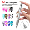 Five in One Nail Dotting Pen Powder Silicone Application Brush Nail Painting Brush