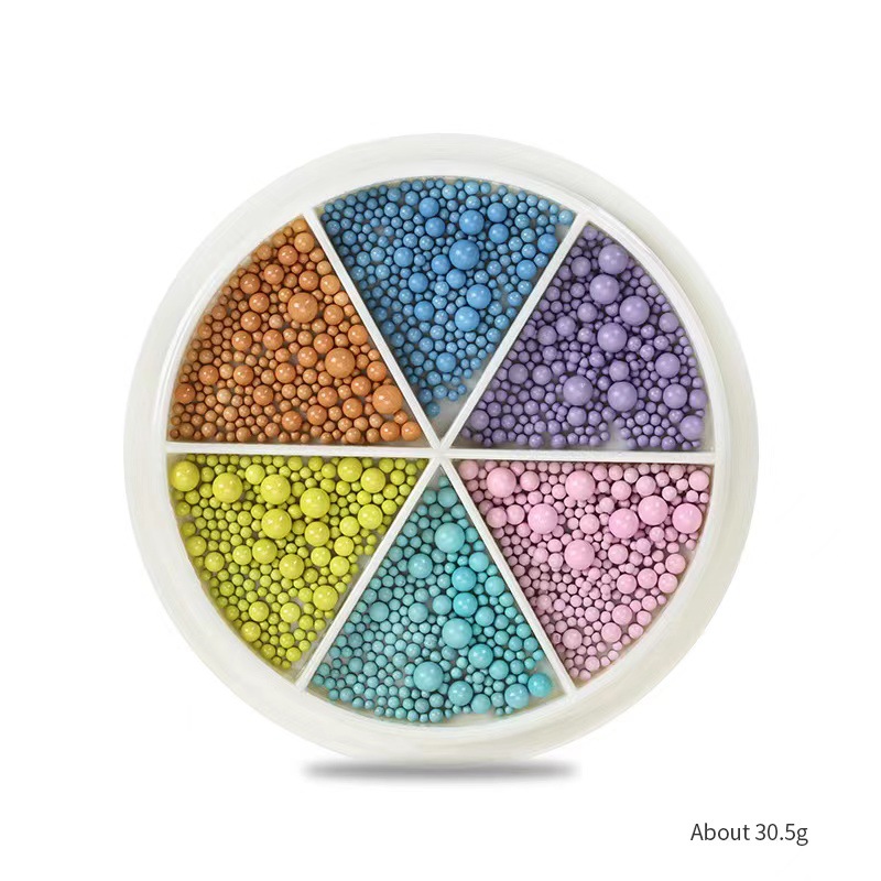 Macaron Colored Steel Beads Mixed Size Nail Accessories