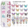 12Grids Aurora Mini Butterfly Nail Art Charms Nail Decoration