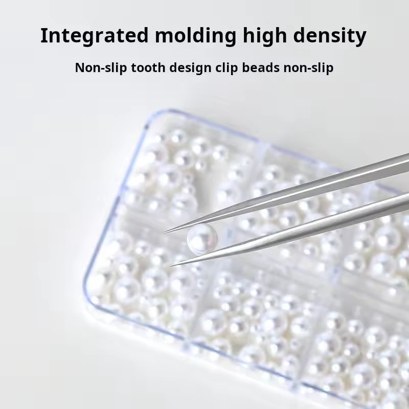 Stainless Steel Nail Tweezers Adjustable with Buckle Slide Lock Antistatic for Rhinestone