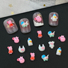 20 Pcs/pack Mixed Design Peppa Pig Cartoon Nail Charms Decoration