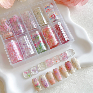 Beautiful Flower Nail Foils for Transfer Foils Paper Floral Stickers 