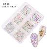 New Style Nail Art Flat-bottom Mixed Color AB Porcelain White Champagne 6 Grid Nail Jewelry Diamond Diy Nail Rhinestone