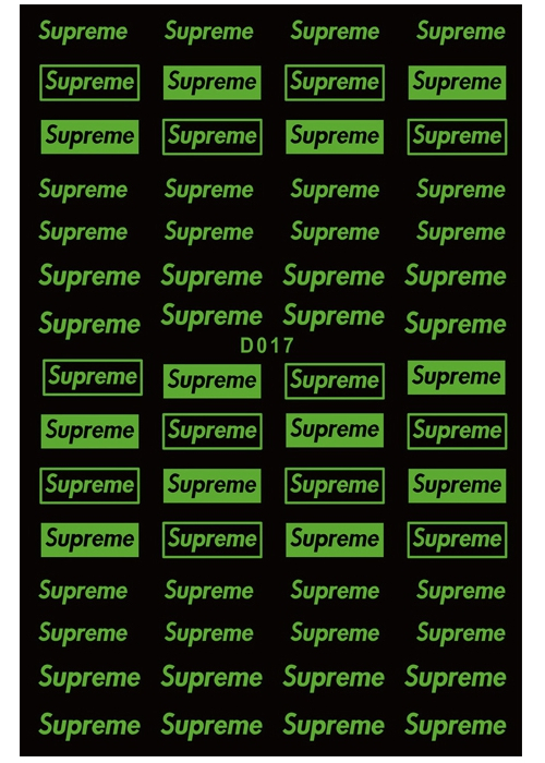 D017 Glow In Night Brand Logo 3D Nail Art Sticker