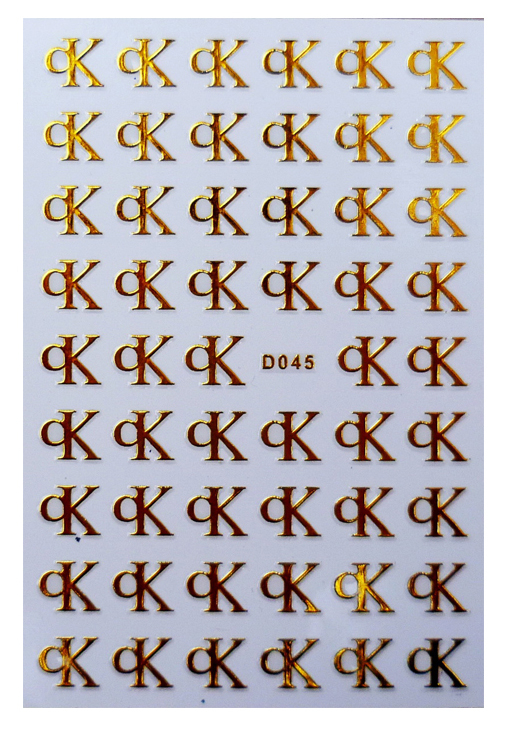 D045 CK Brand Logo 3D Nail Art Sticker 