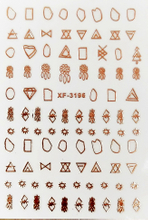 XF3196 Rose Gold 3D Nail Art Sticker