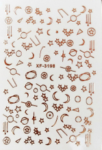 XF3198 Rose Gold 3D Nail Art Sticker