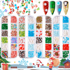 12 Grid/box Christmas Mixed Polymer Clay Nail DIY Decoration