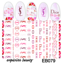 EB079 YSL Dior Brand Logo 3D Nail Art Sticker