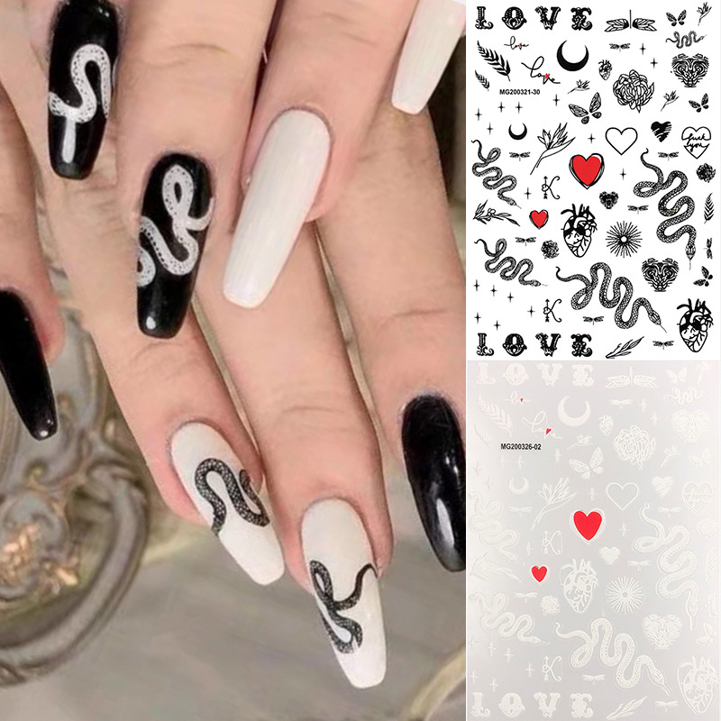 2020 New Snake Motif 3D Nail Sticker with Good Quality with Size 90*120mm