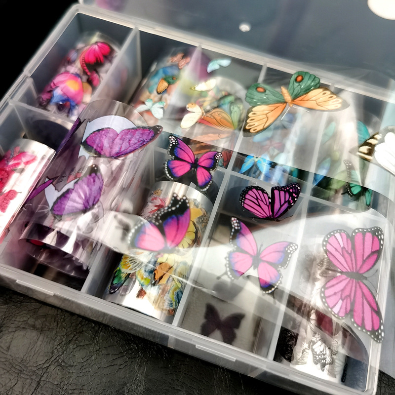 Nail Butterfly Design Transfer Foil Set