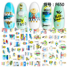 F650 Hello Summer 3D Nail Sticker 