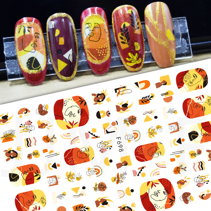 F698 Autumn Fall Season Self-adhesive Nail Art Sticker